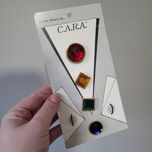Vintage 80s jewel button covers